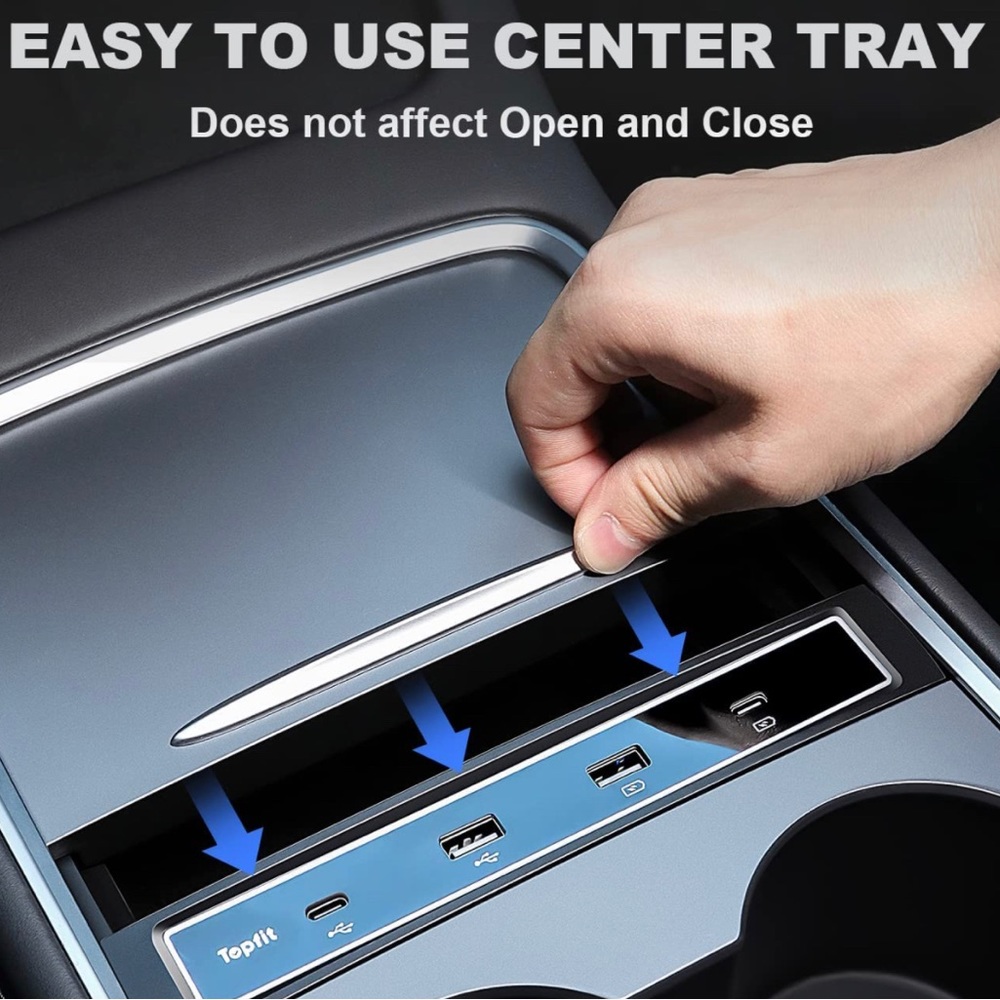 Black Car USB Hub with Blue LED - Picture 4 of 4